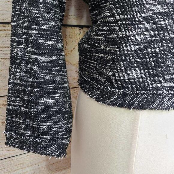 OVS Cropped Tweed Frayed Hem Sweater Large - Picture 4 of 5